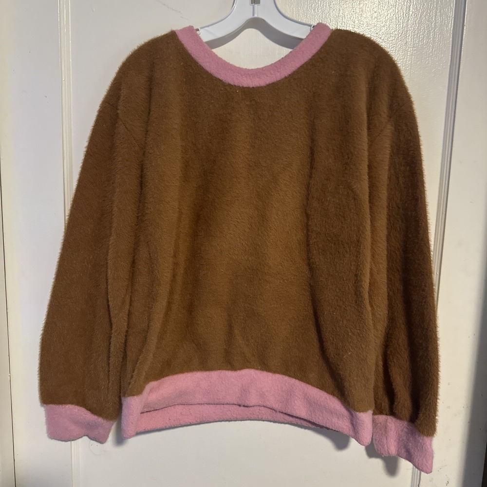 MAEVE By Anthropologie Cozy Ringer Sweatshirt Women's Size S Honey
